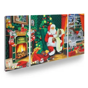 "Santa" Crystal Art Canvas Triptych Set of 3