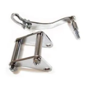 Racing Power Power Steering Pump Bracket - Driver Side - Block Mount - Adjustable - Steel - Chrome - Long / Short Water Pump - SB Chevy
