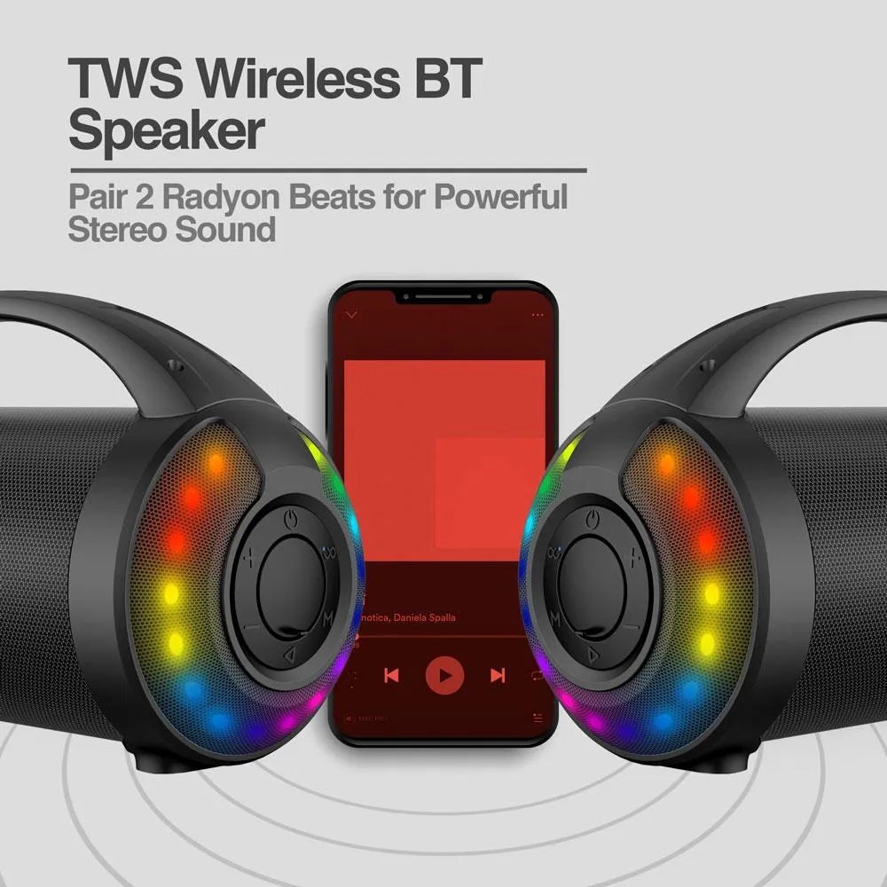 RADYON BEATS PREMIUM WIRELESS BT SPEAKER WITH LED LIGHTS
