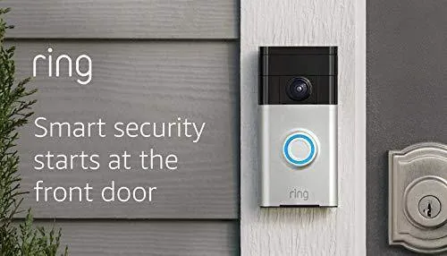 Ring Video Doorbell (1st Gen) – 720p HD video, motion activated alerts, easy installation – Satin Nickel