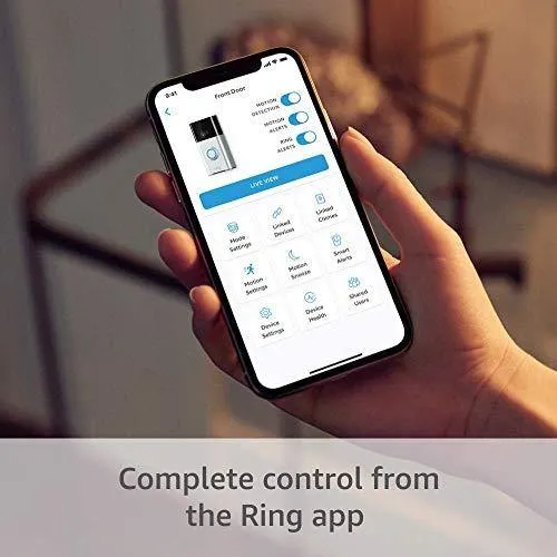 Ring Video Doorbell (1st Gen) – 720p HD video, motion activated alerts, easy installation – Satin Nickel