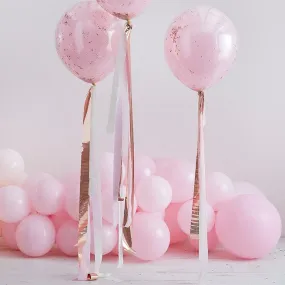 Rose Gold and Pink Balloon Tail Streamers - 14m