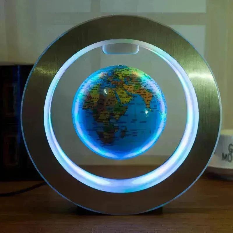 Round LED light World Map Floating Globe Magnetic Levitation Light Anti Gravity Magic  Home Decor   Decorative Night LED Light