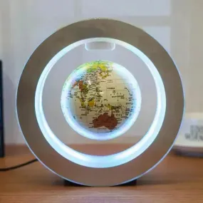 Round LED light World Map Floating Globe Magnetic Levitation Light Anti Gravity Magic  Home Decor   Decorative Night LED Light