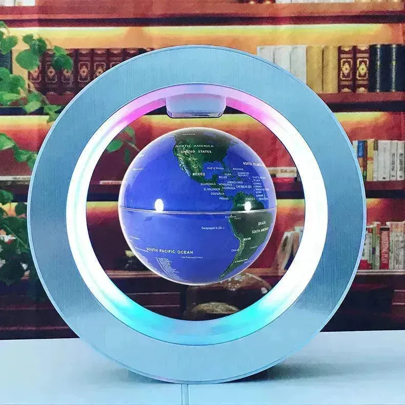 Round LED light World Map Floating Globe Magnetic Levitation Light Anti Gravity Magic  Home Decor   Decorative Night LED Light
