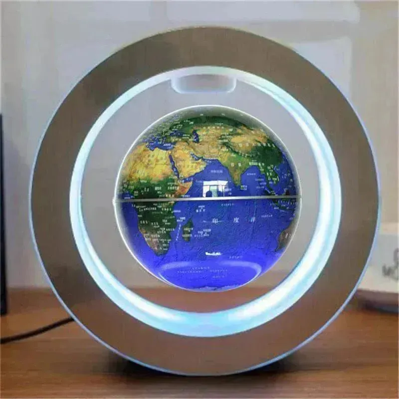 Round LED light World Map Floating Globe Magnetic Levitation Light Anti Gravity Magic  Home Decor   Decorative Night LED Light