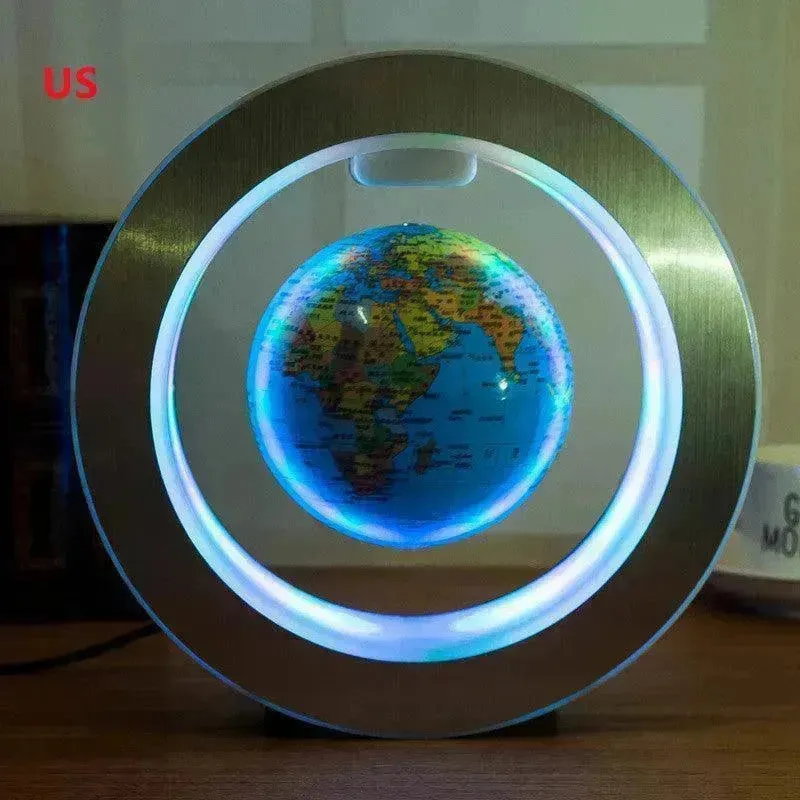 Round LED light World Map Floating Globe Magnetic Levitation Light Anti Gravity Magic  Home Decor   Decorative Night LED Light