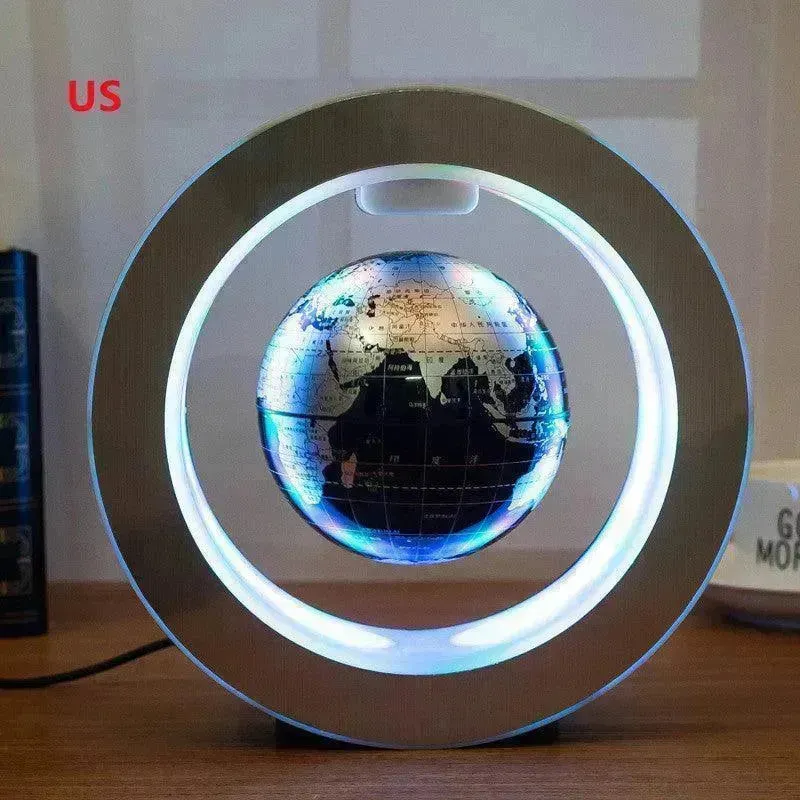Round LED light World Map Floating Globe Magnetic Levitation Light Anti Gravity Magic  Home Decor   Decorative Night LED Light