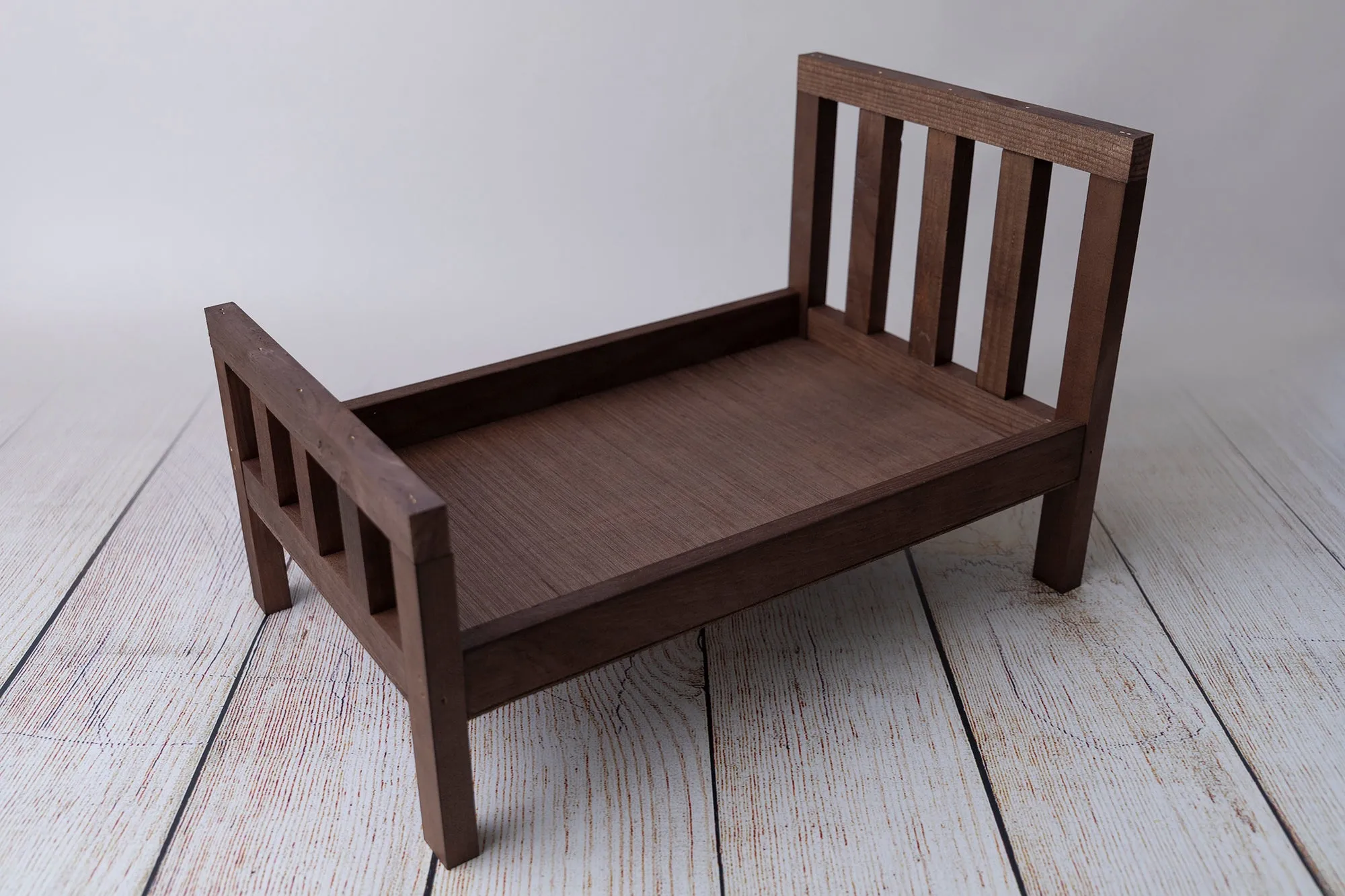 Rustic Bed - Straight Headboard - Brown