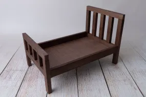 Rustic Bed - Straight Headboard - Brown