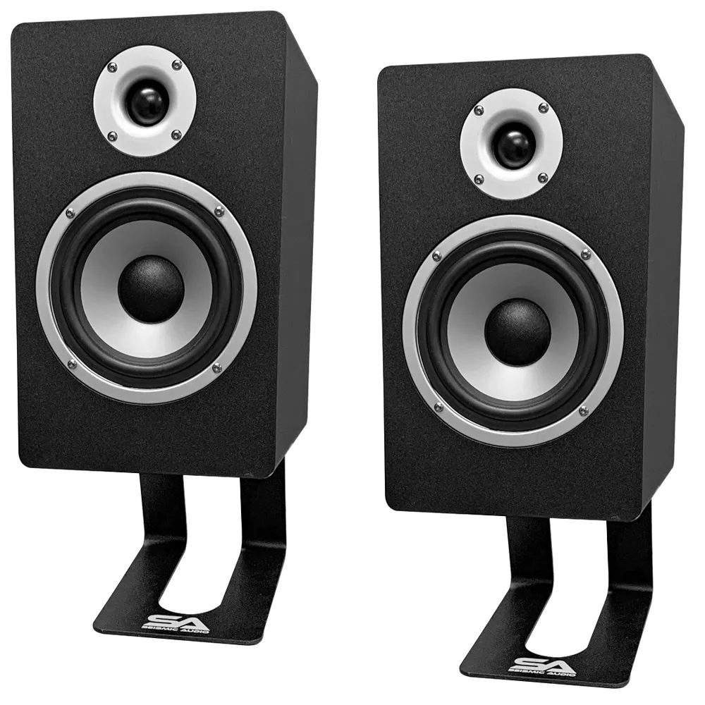 SA-MS001 - Pair of Desktop Speaker Stands for Studio Monitors, Bookshelf, PC Speakers