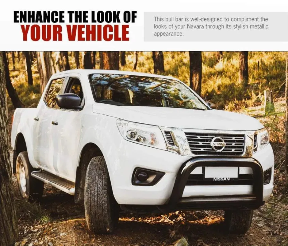 San Hima Matt Black Steel Nudge Bar to Suit Nissan Navara NP300