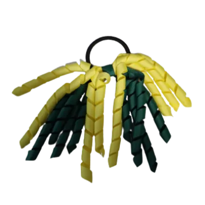 School Hair Accessories Short Curly Ponytail Streamer Hair Tie - Hunter Green (28 colours options to pick from)