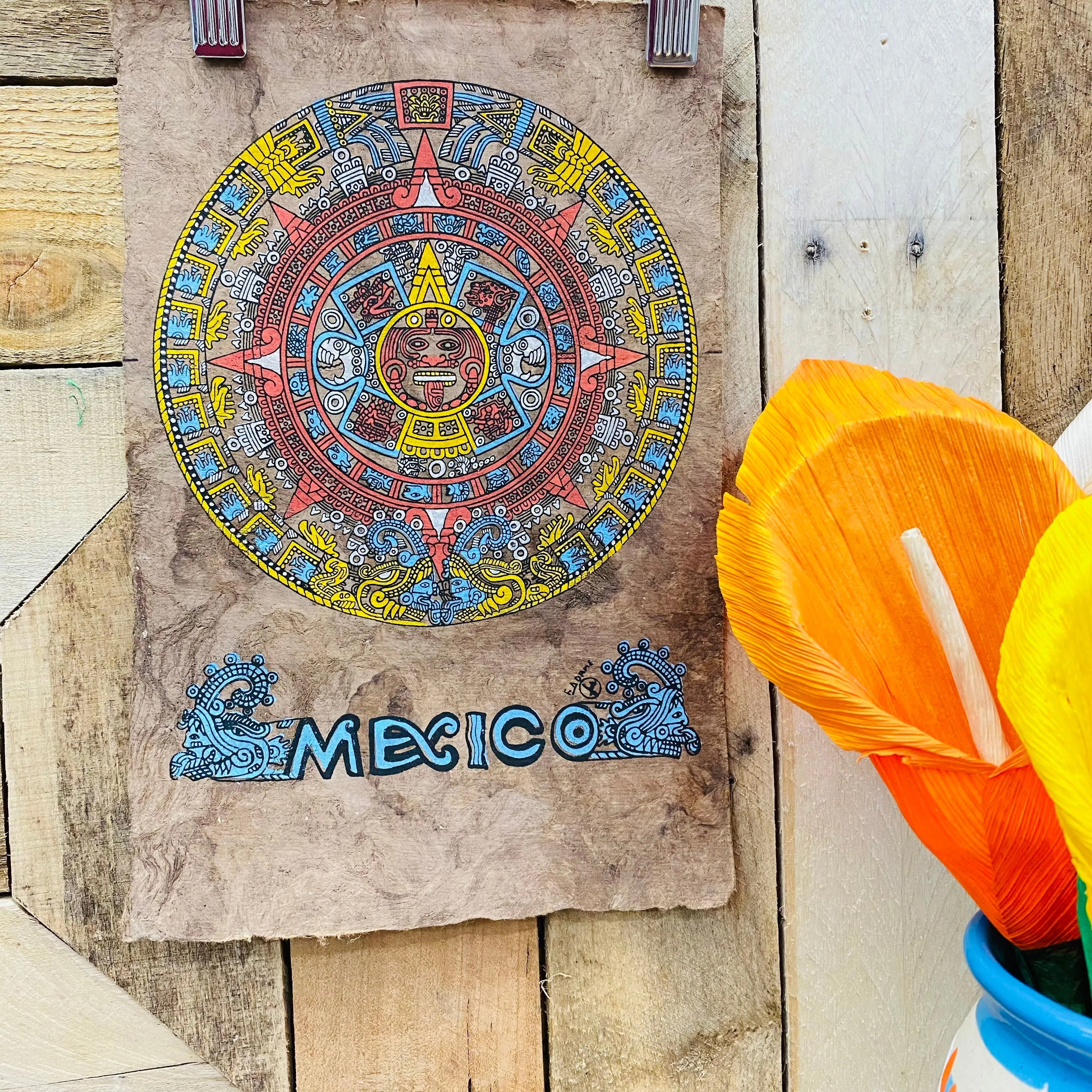 Small Calendar Designs - Amate Paintings