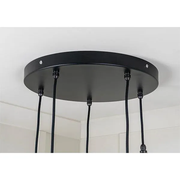 Smooth Brass Flora Cluster Pendant in Elan Black | From The Anvil