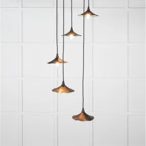 Smooth Brass Flora Cluster Pendant in Elan Black | From The Anvil
