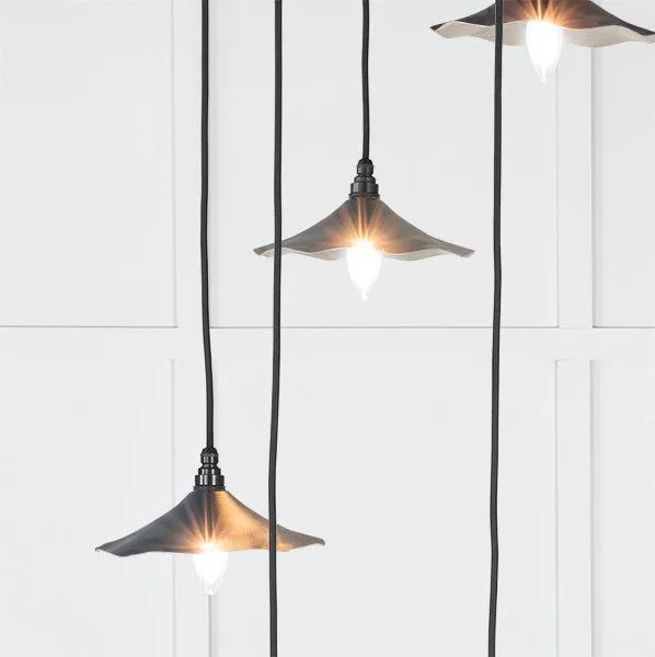 Smooth Nickel Flora Cluster Pendant in Dusk | From The Anvil