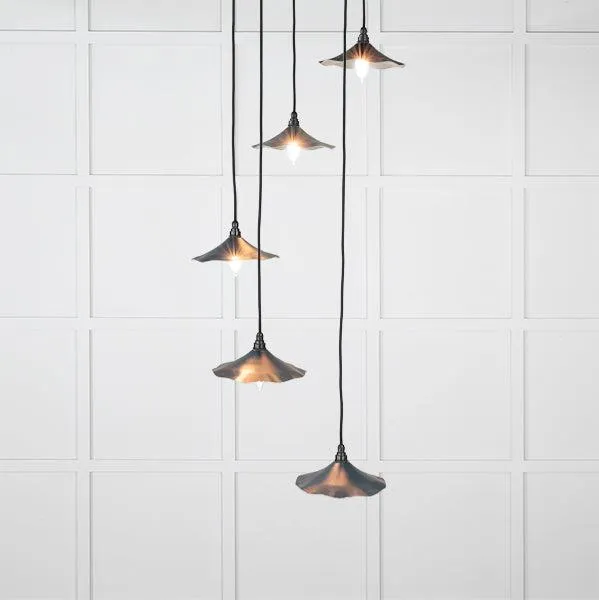 Smooth Nickel Flora Cluster Pendant in Dusk | From The Anvil