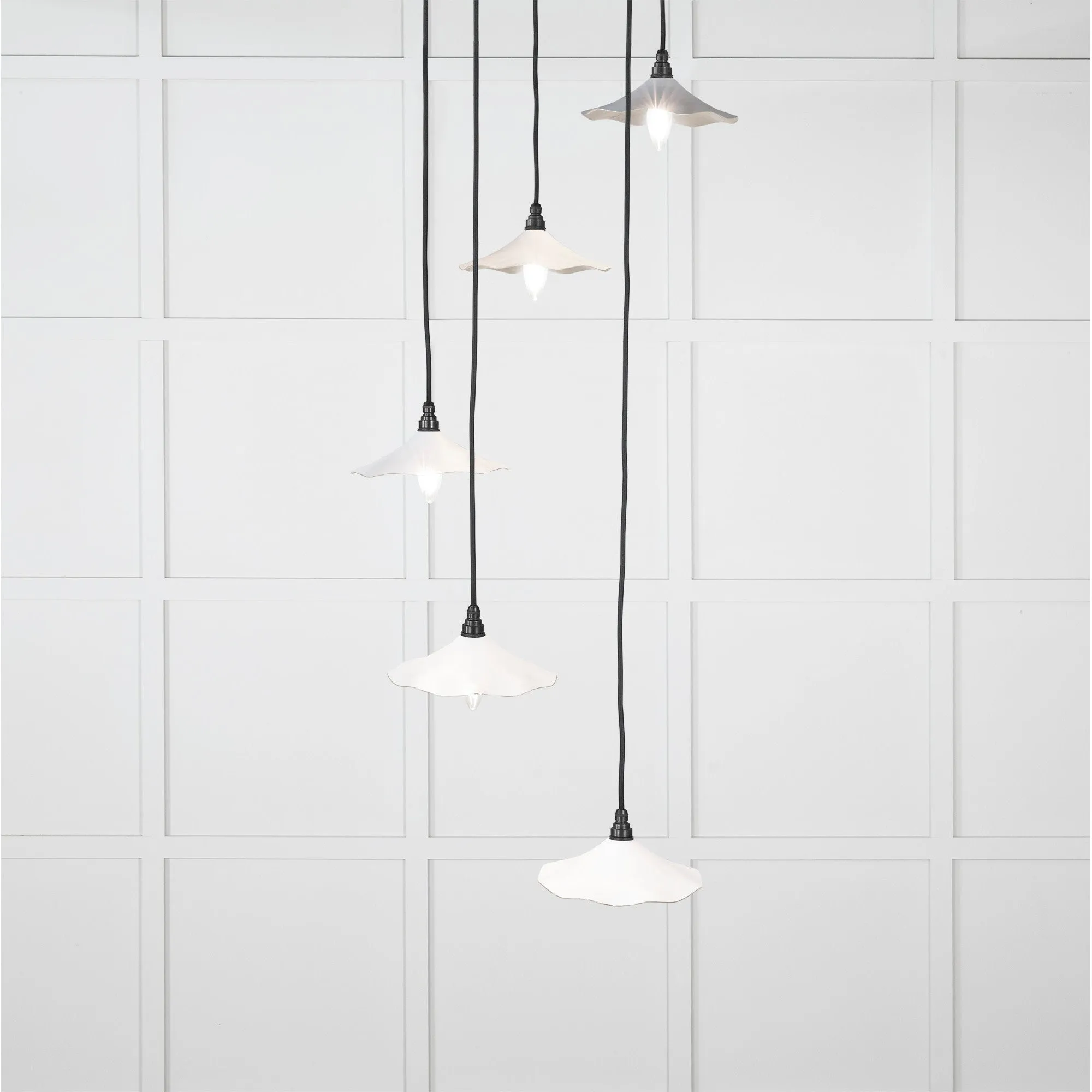 Smooth Nickel Flora Cluster Pendant in Flock | From The Anvil