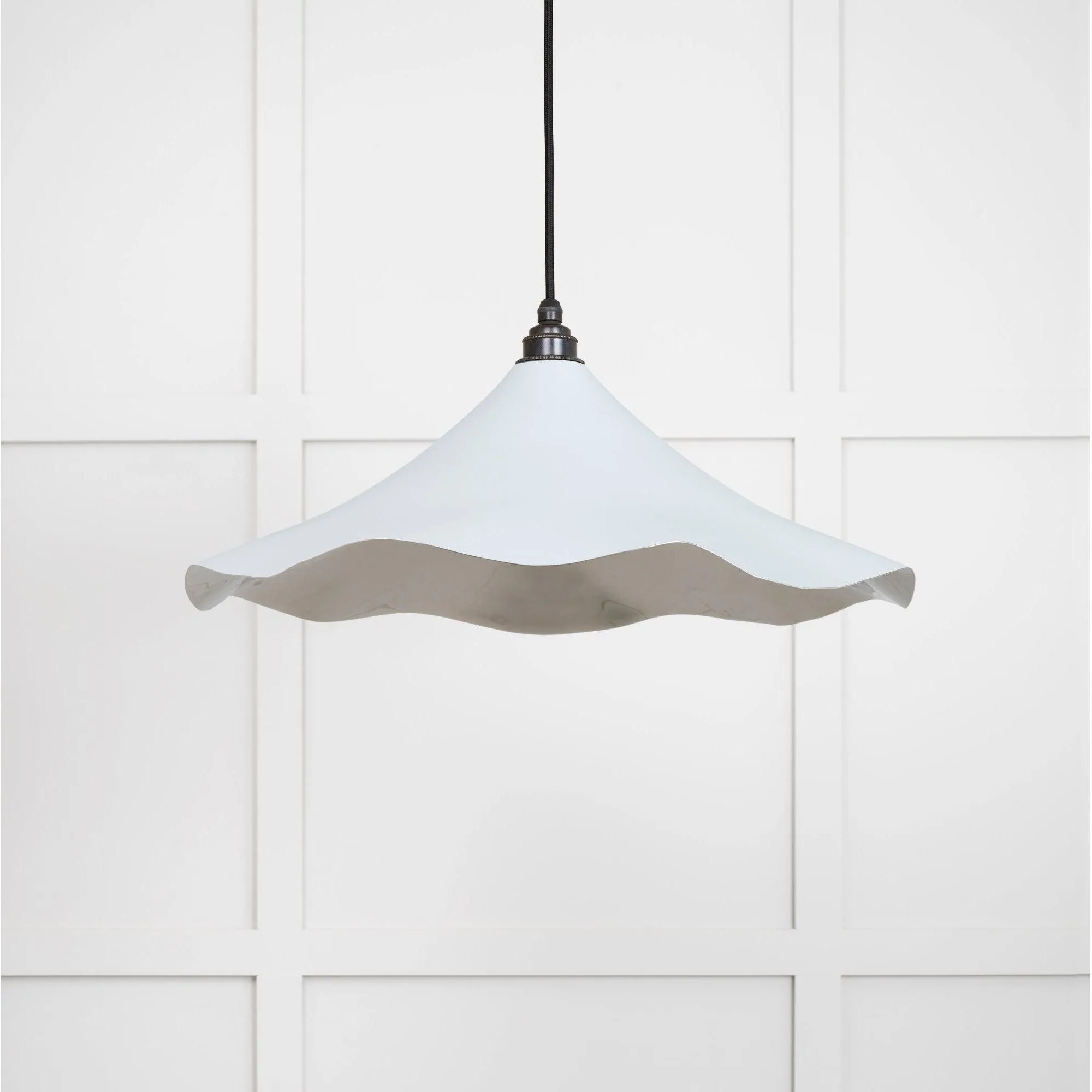 Smooth Nickel Flora Pendant in Birch | From The Anvil