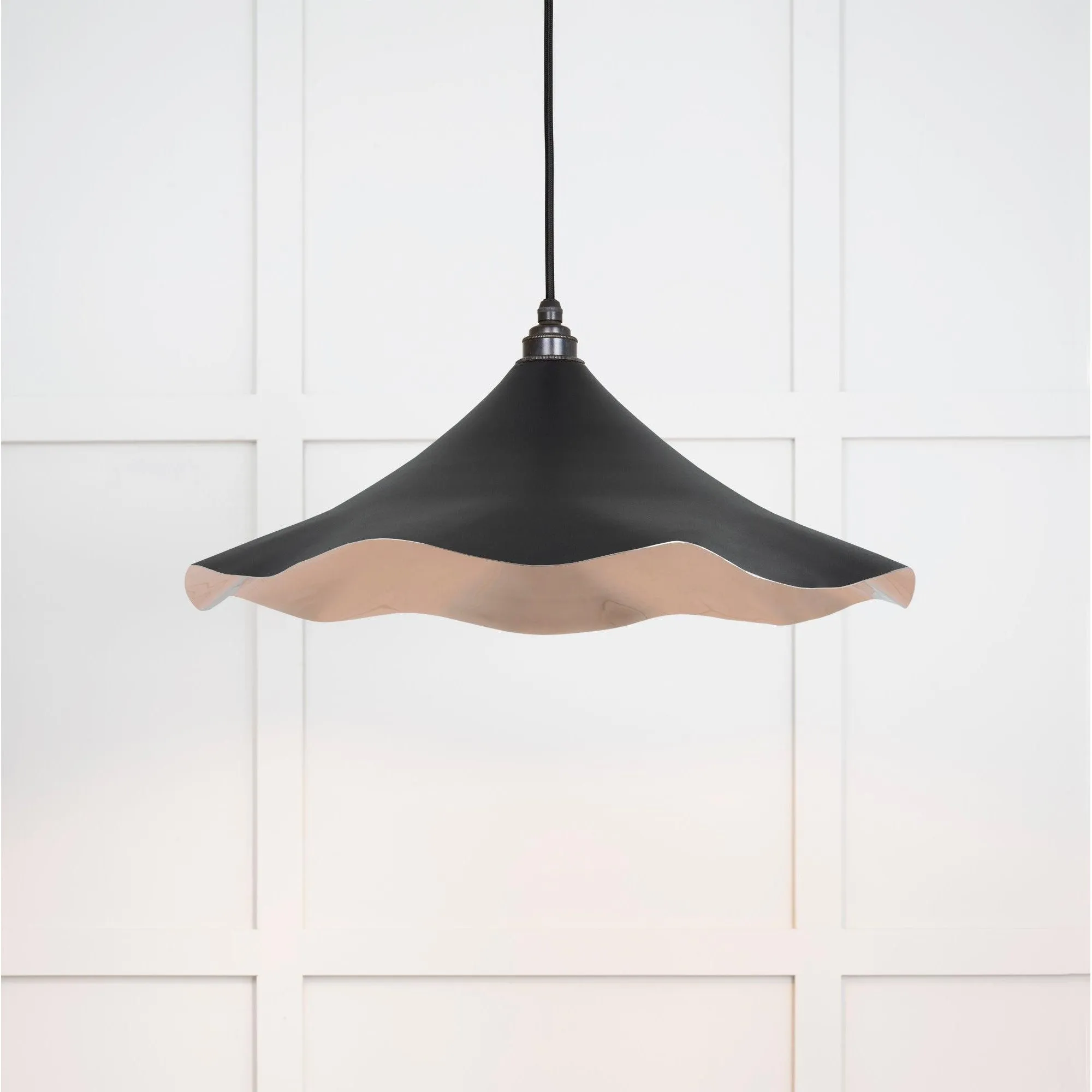 Smooth Nickel Flora Pendant in Elan Black | From The Anvil