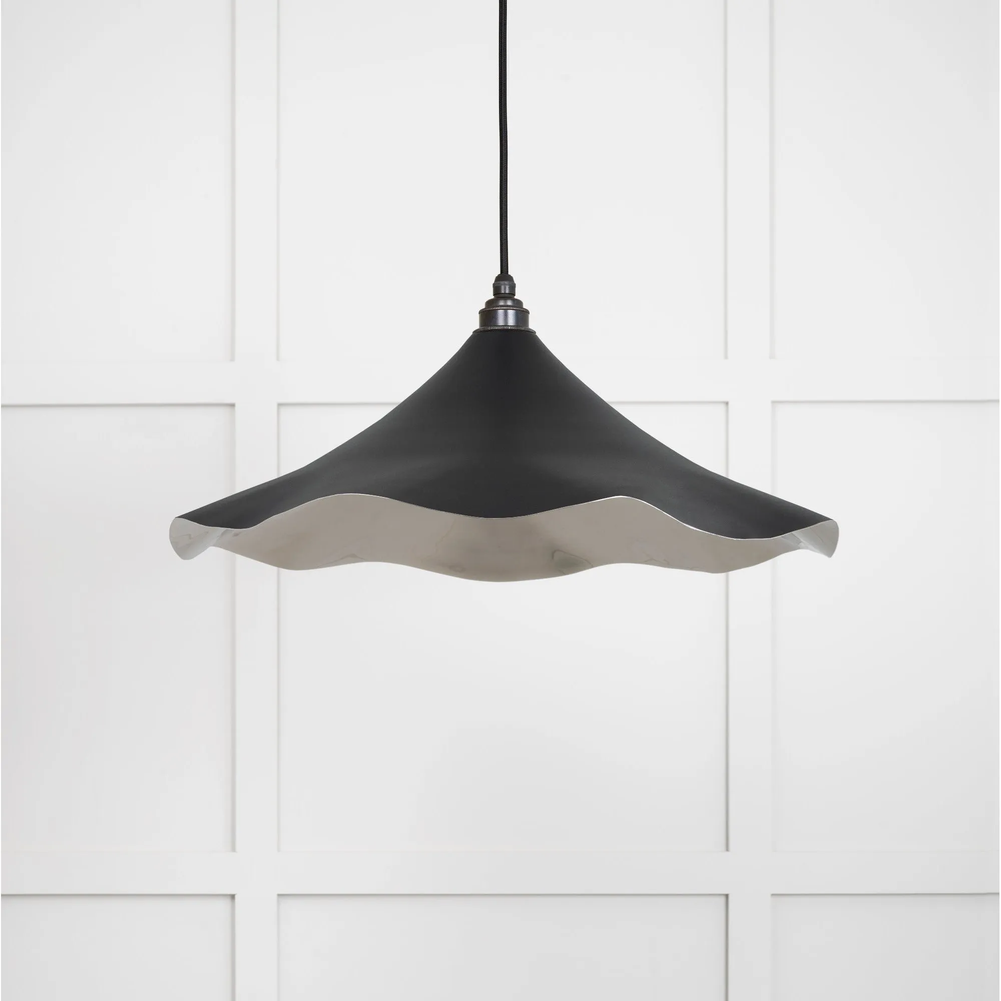 Smooth Nickel Flora Pendant in Elan Black | From The Anvil