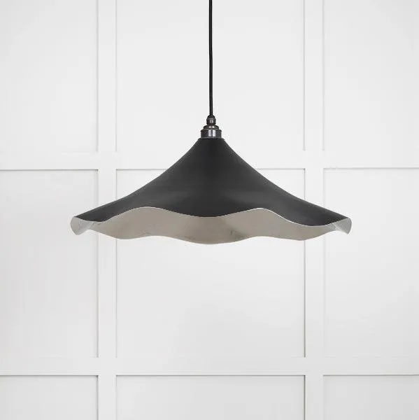Smooth Nickel Flora Pendant in Elan Black | From The Anvil