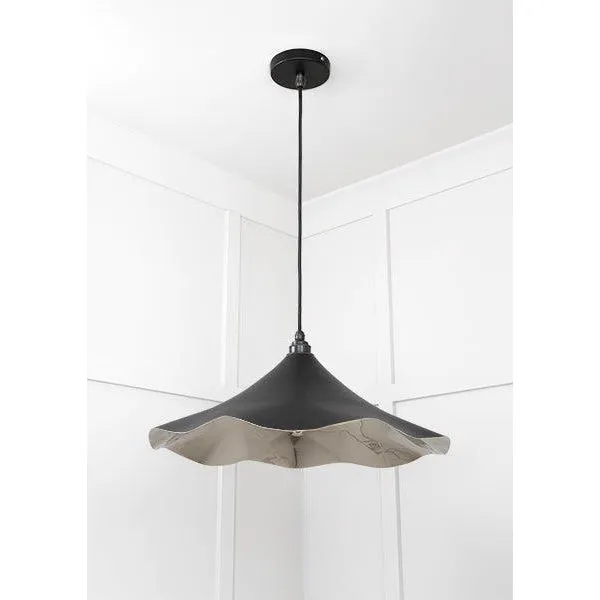 Smooth Nickel Flora Pendant in Elan Black | From The Anvil