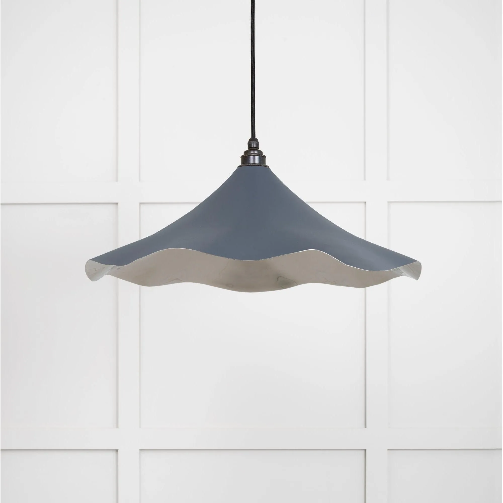 Smooth Nickel Flora Pendant in Slate | From The Anvil