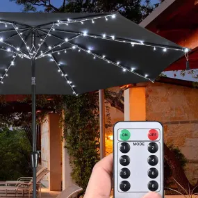 Solar Lights for Patio Umbrella 9-10ft 8-Rib Remote Control