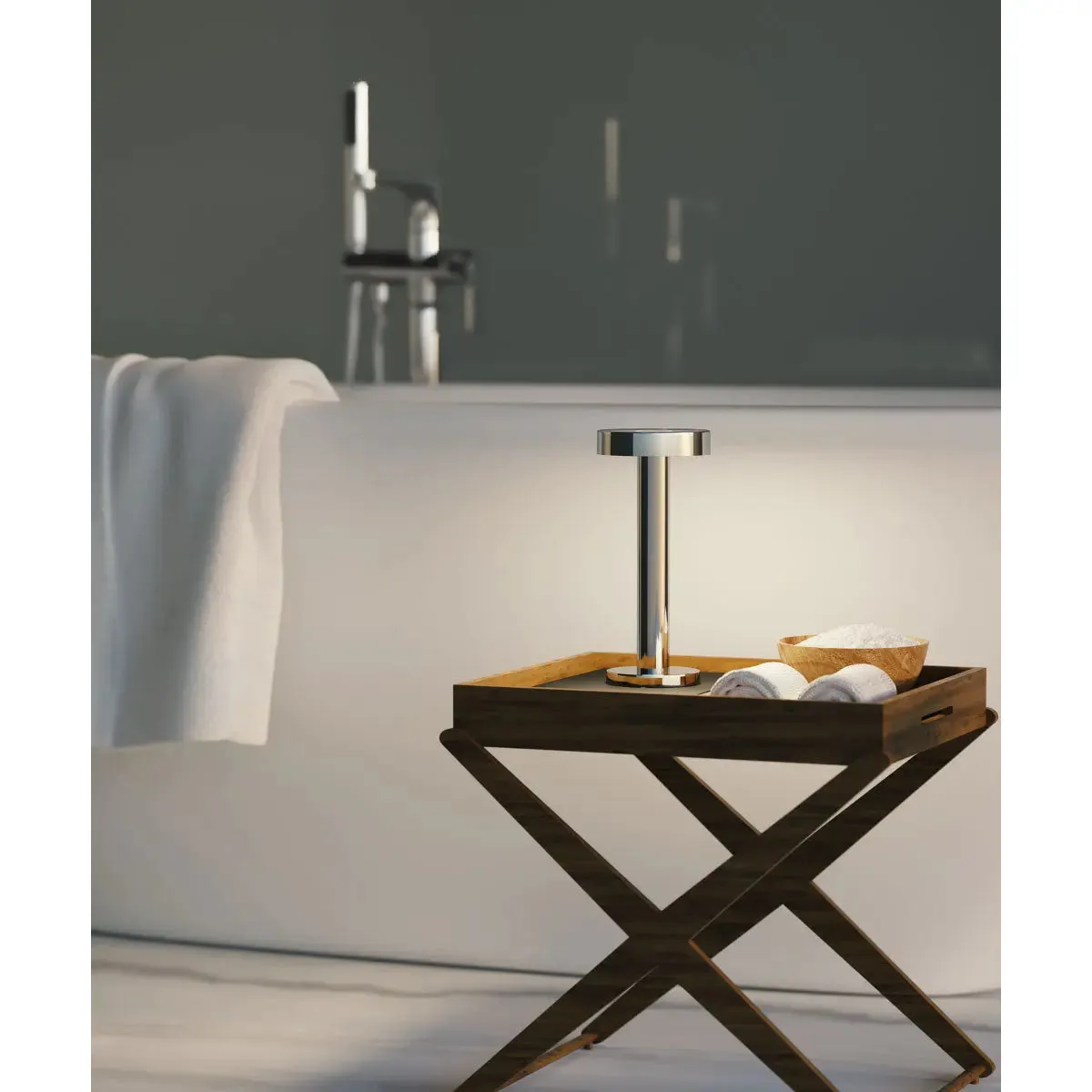 Sompex Boro Rechargeable Table Lamp, Glossy Finish (H 20 cm)