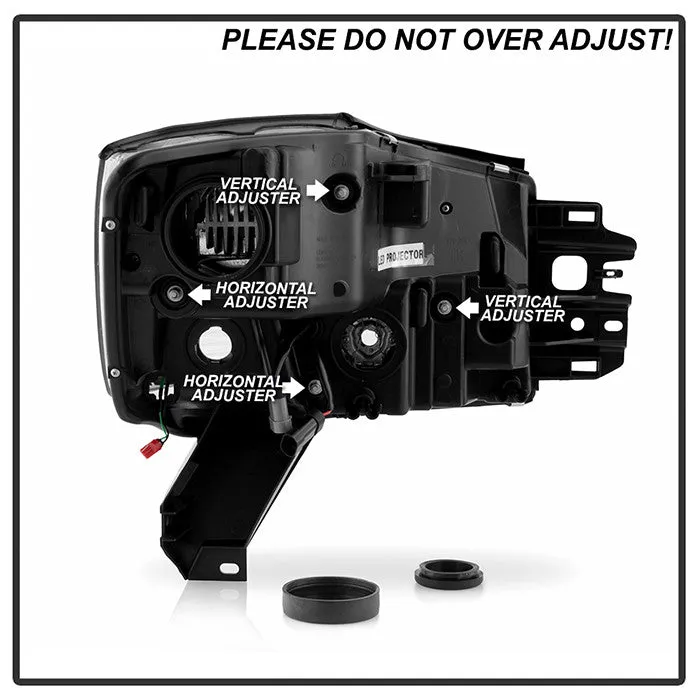 Spyder Platinum Nissan Titan 04-15 LED Bar Headlights Black