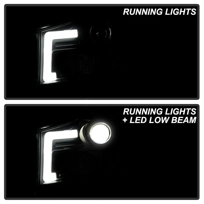 Spyder Platinum Nissan Titan 04-15 LED Bar Headlights Black