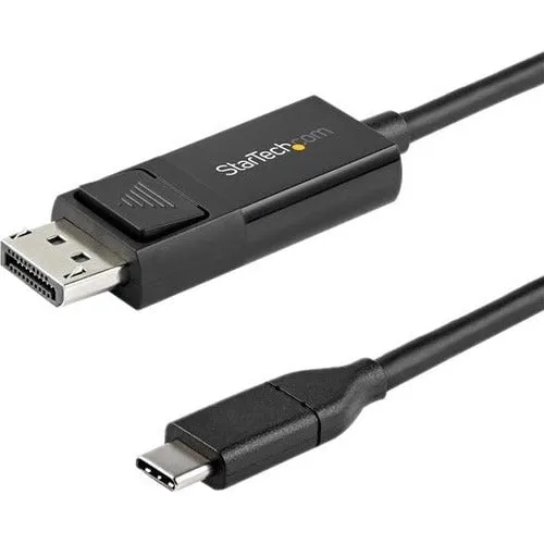StarTech.com 6ft (2m) USB C to DisplayPort 1.2 Cable 4K 60Hz - Reversible DP to USB-C / USB-C to DP Video Adapter Monitor Cable HBR2/HDR - 2 m DisplayPort/USB-C A/V Cable for Audio/Video Device, Monitor, Notebook, Amplifier, MAC, Mobile Device - First End