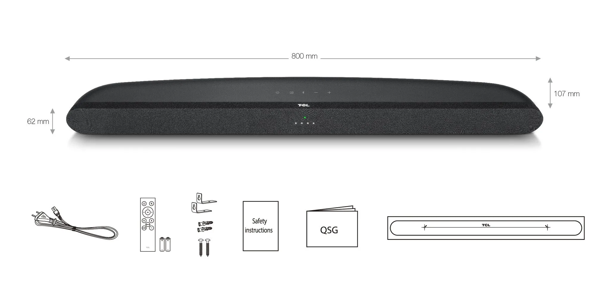 TCL 6 Series TS6100 soundbar speaker Black 2.0 channels 120 W