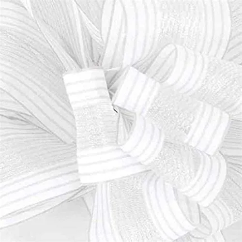 Textured Sheer Center White Ribbon - 1 1/2" x 25 Yards