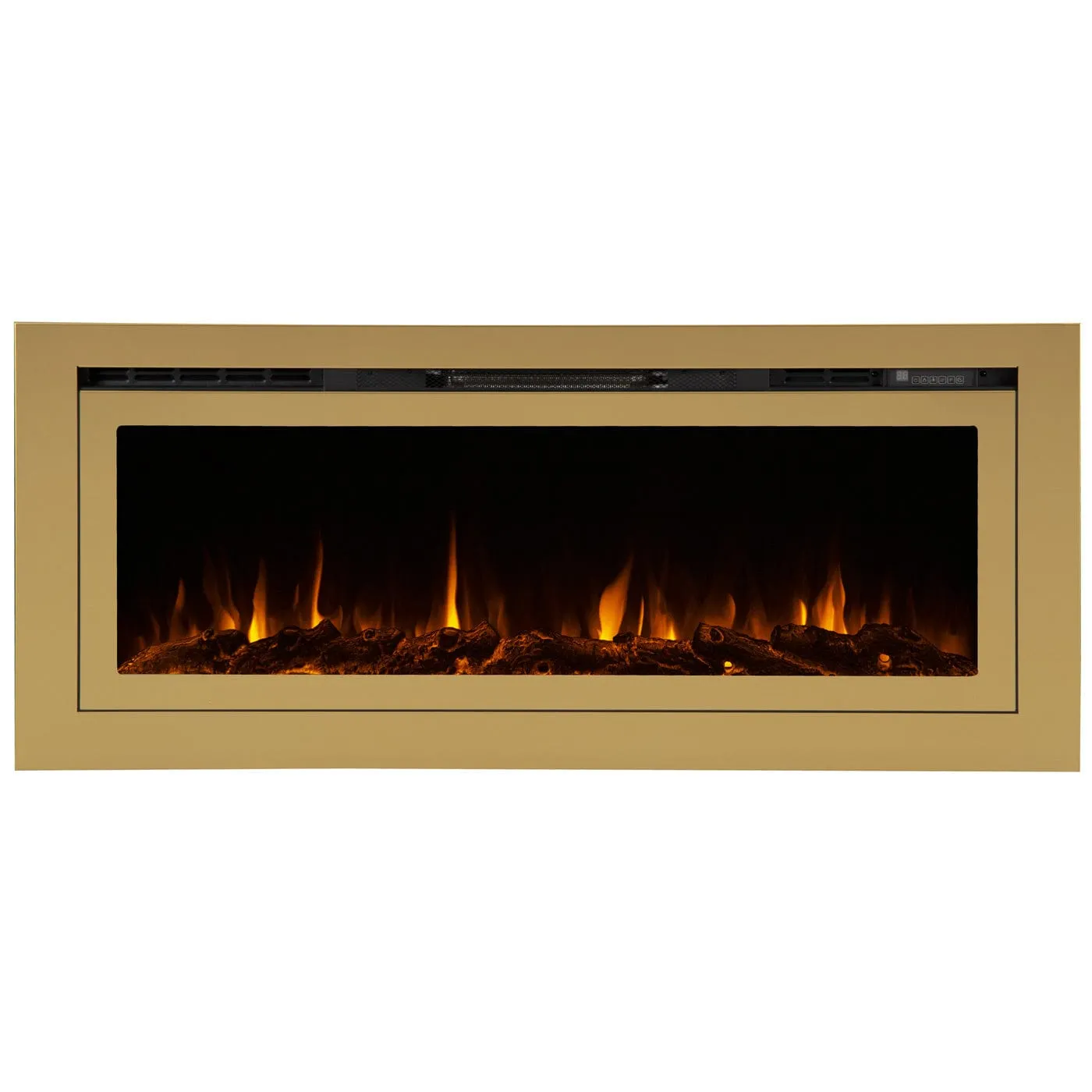 The Sideline Deluxe Gold 60 Inch Recessed Smart Electric Fireplace Refurbished 86276