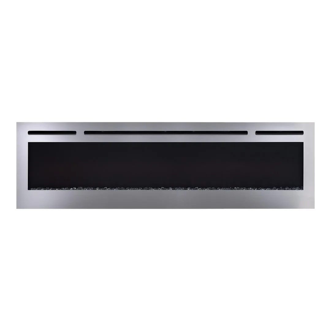 The Sideline Deluxe Stainless Steel 72 Inch Recessed Smart Electric Fireplace 86279