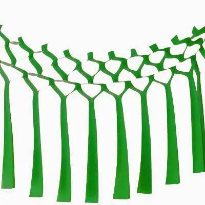 Tissue Streamer Garland - Light Green