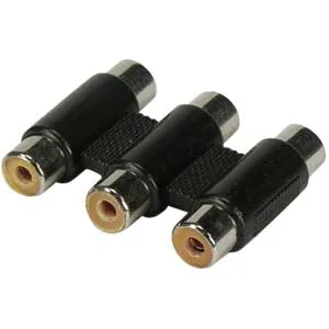Triplet RCA Female to Female Inline Coupler - Pack of 10PCS