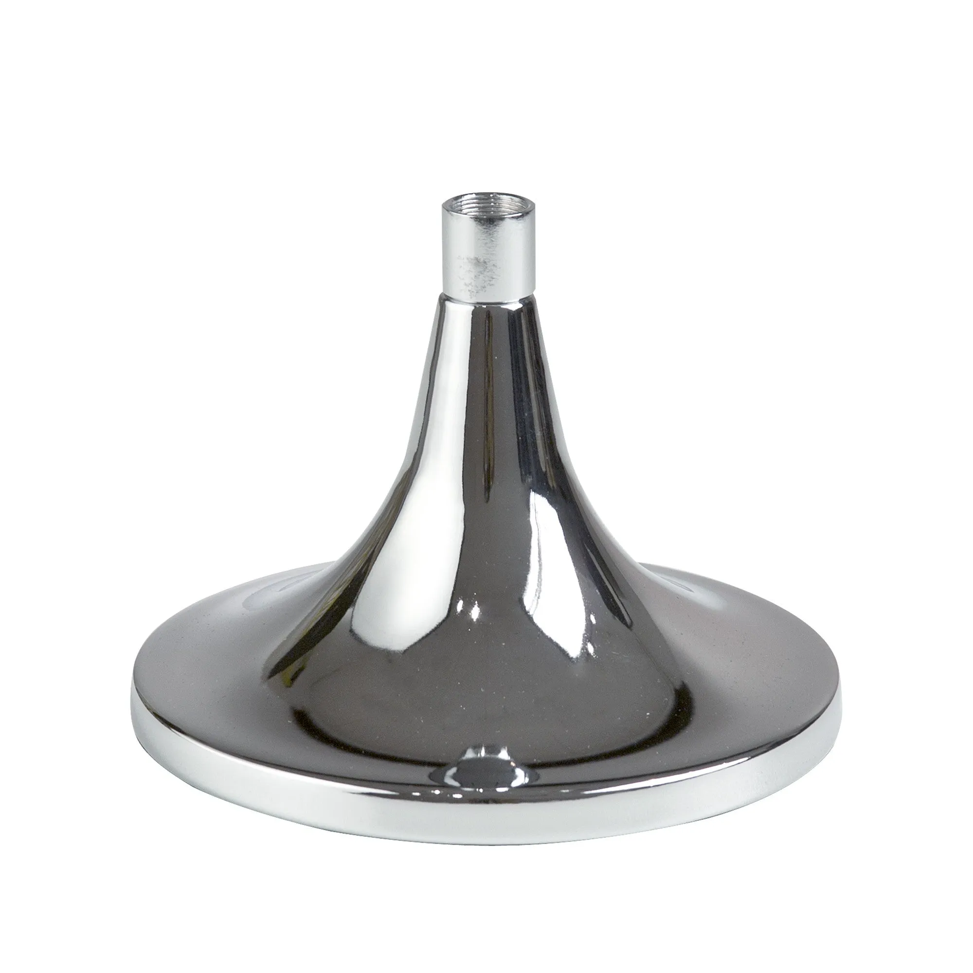 Trumpet Style Base for Countertop Display, 6" Dia, fits 5/8" upright, Chrome