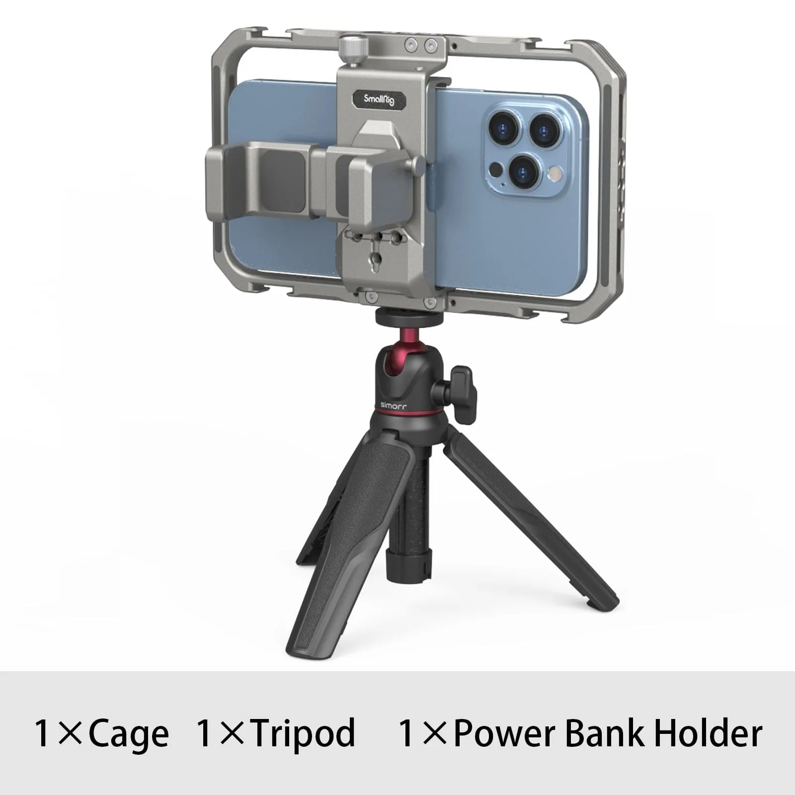 Universal Smartphone Video Kit | Vlogging, Live Streaming | Cage, Mic, Light, Tripod | All Phone Sizes