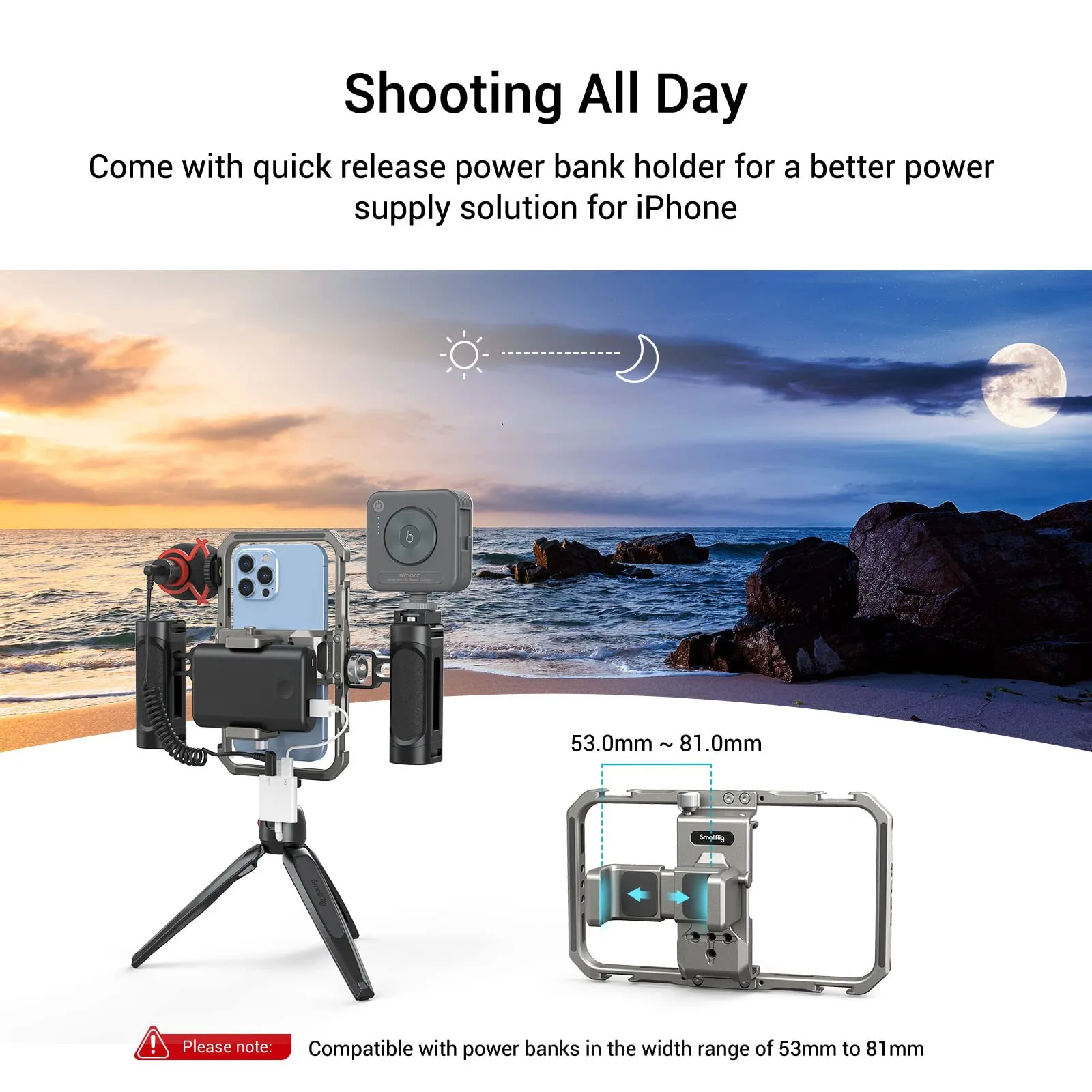 Universal Smartphone Video Kit | Vlogging, Live Streaming | Cage, Mic, Light, Tripod | All Phone Sizes
