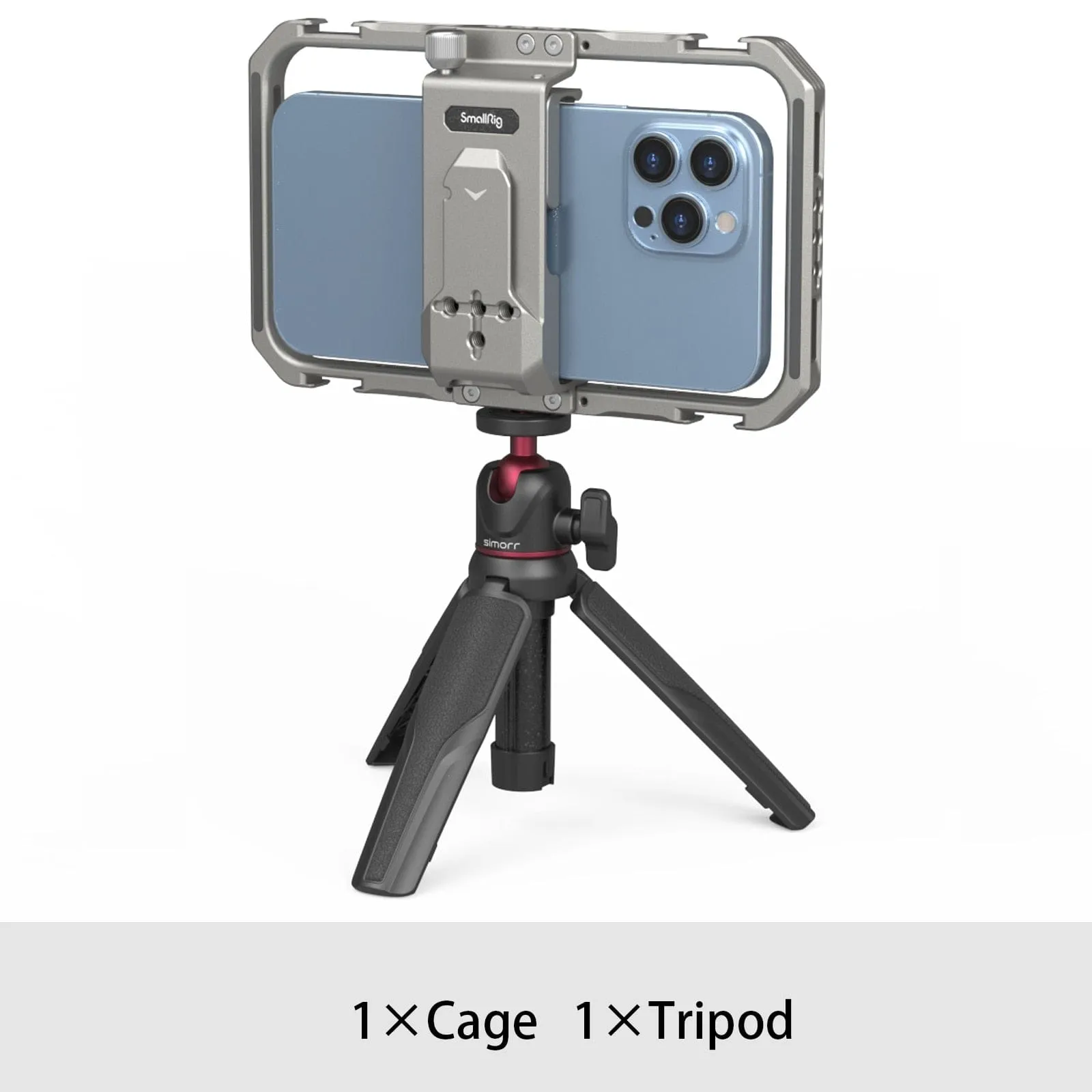 Universal Smartphone Video Kit | Vlogging, Live Streaming | Cage, Mic, Light, Tripod | All Phone Sizes
