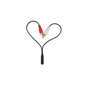 US 1-2 Pack 2 RCA Male Plug to 3.5mm Female Aux Audio Headphone Jack Converter