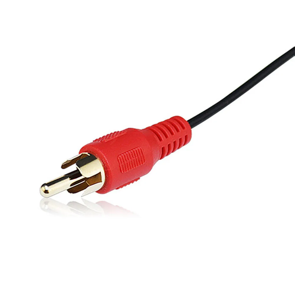 US 1-2 Pack 2 RCA Male Plug to 3.5mm Female Aux Audio Headphone Jack Converter