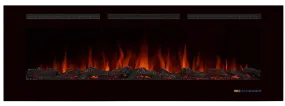 Valuxhome BI60 60 in. 750/1500W Recessed and Wall Mounted Electric Fireplace with Remote LED Lights Logs and Crystals Black New