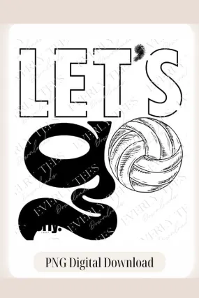 Volleyball Let's Go Design PNG Download