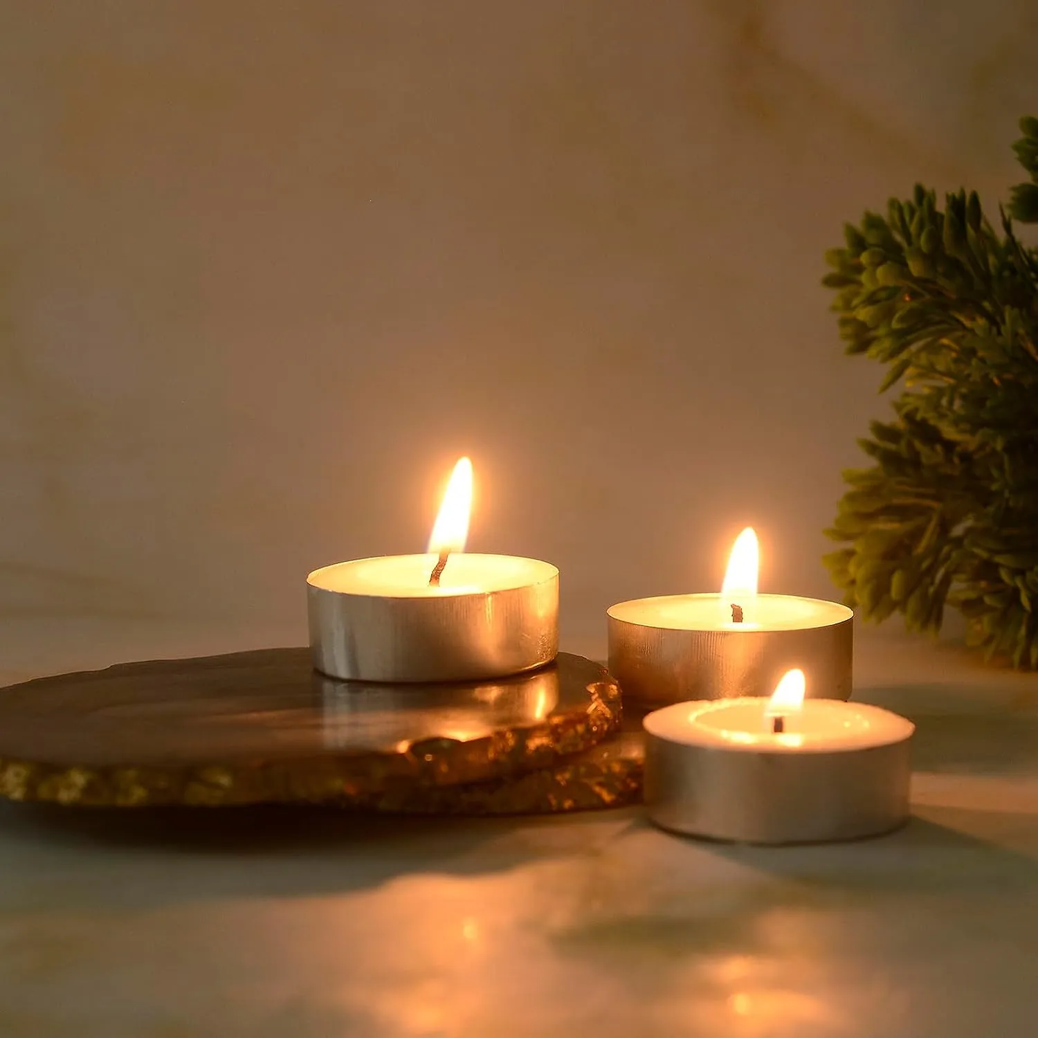 Welburn Veda&Co™ Wax Tealight Candles - Pack of 200, 3 Hours Burning Time, 100% Fully Refined Paraffin Wax, Unscented, Smokeless, Dripless, for Home Decor, Offices & Other Occasions (White)