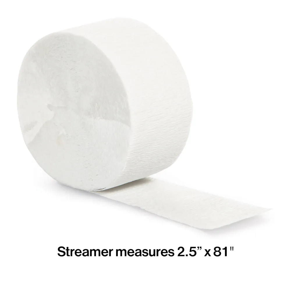 White Crepe Paper Streamer 81ft  | 1ct